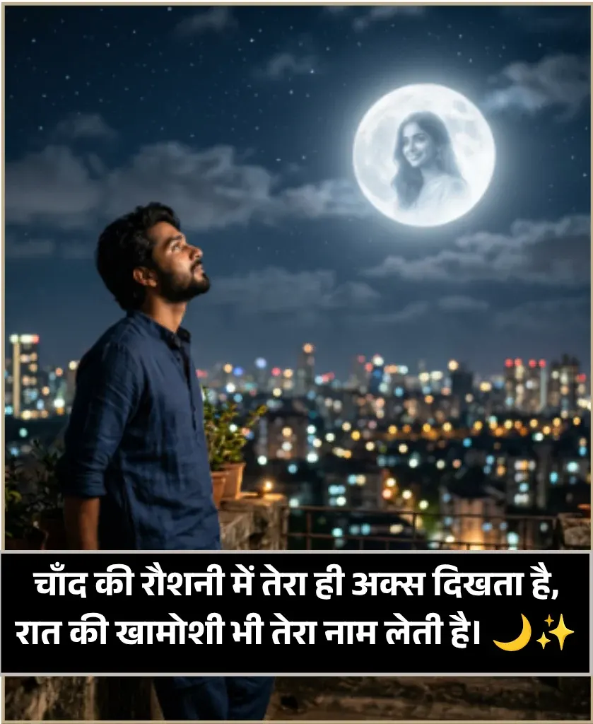 Moon Shayari in Hindi Text